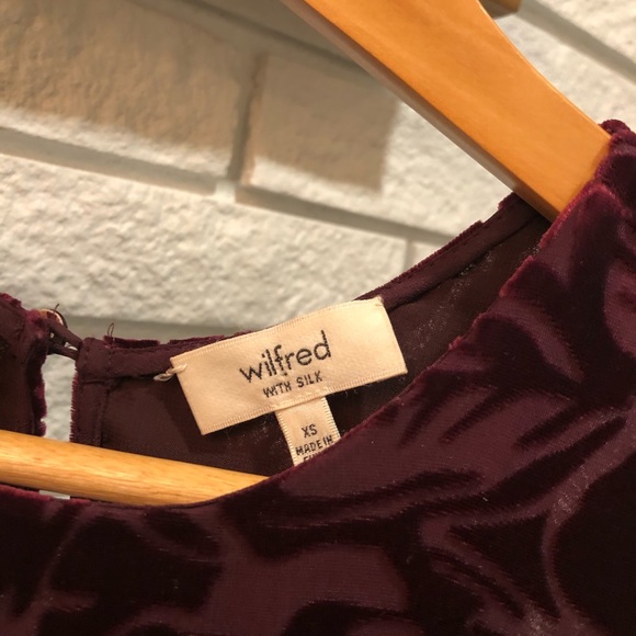 Wilfred Pompette Velvet Burgundy Dress sz xs - Picture 4 of 5